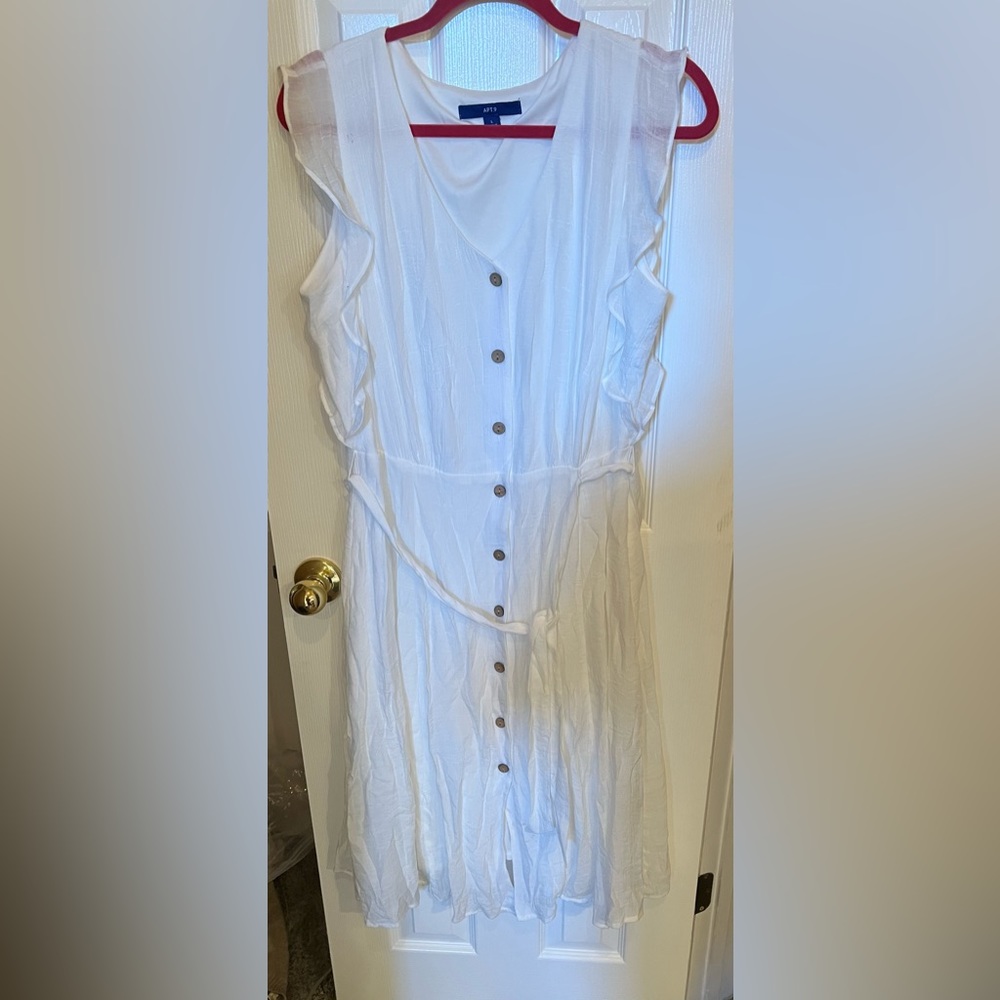 APT 9 white button up dress